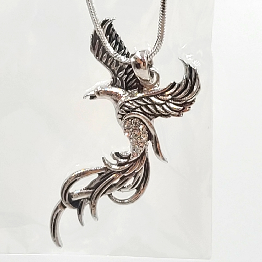 Phoenix Rhinestone Pendant Necklace